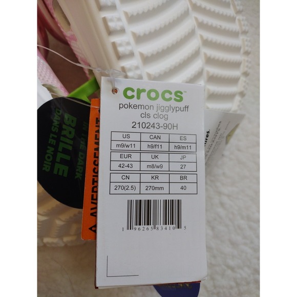 Crocs Clog Pokemon Men 9‎ Women 11 Pink Light Up Jigglypuff Lounge Everydaywear - Picture 5 of 6